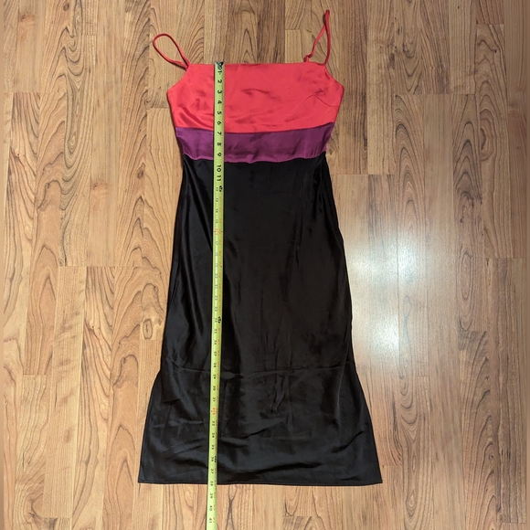 Express Silky Colorblock Strappy Dress, Black, Red and Purple- Size Small - Picture 6 of 13